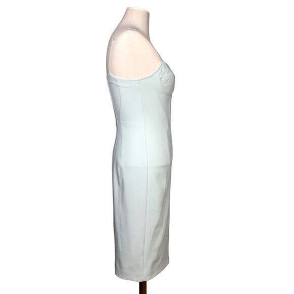 Alexander Wang Blue Green Mint Corset Bustier Seamed Bodycon Midi Dress Size 4 - Picture 3 of 16